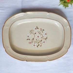 Vtg Covington Idle Stoneware Wild Serving Platter Plate Daisies